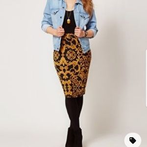 Asos Curve Baroque Print Pencil Skirt